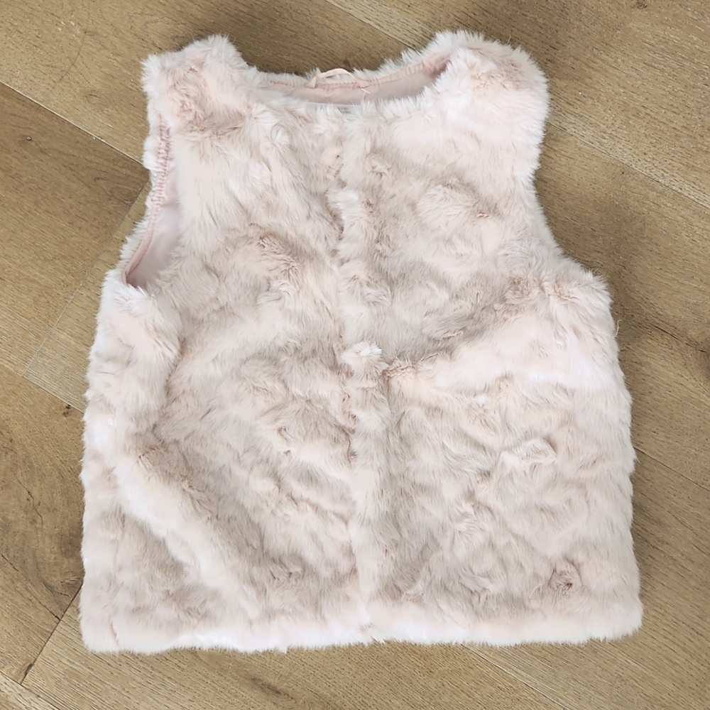 Pink faux fur vest